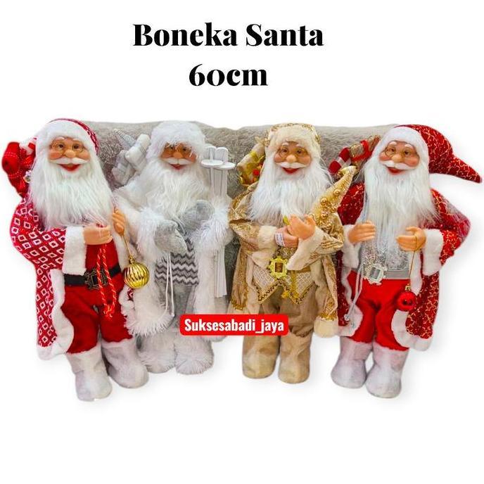 PREMIUM BONEKA JOLLY SANTA & FRIENDS 60cm/PATUNG SANTA CLAUS (BONEKA NATAL/BONEKA SANTA CLAUS / CHRI