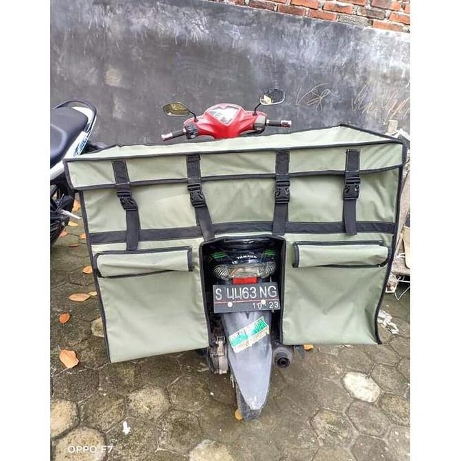 Tas Kurir Motor Tas Obrok Kanvas Tingkat Super Jumbo accessories air Kain Karet