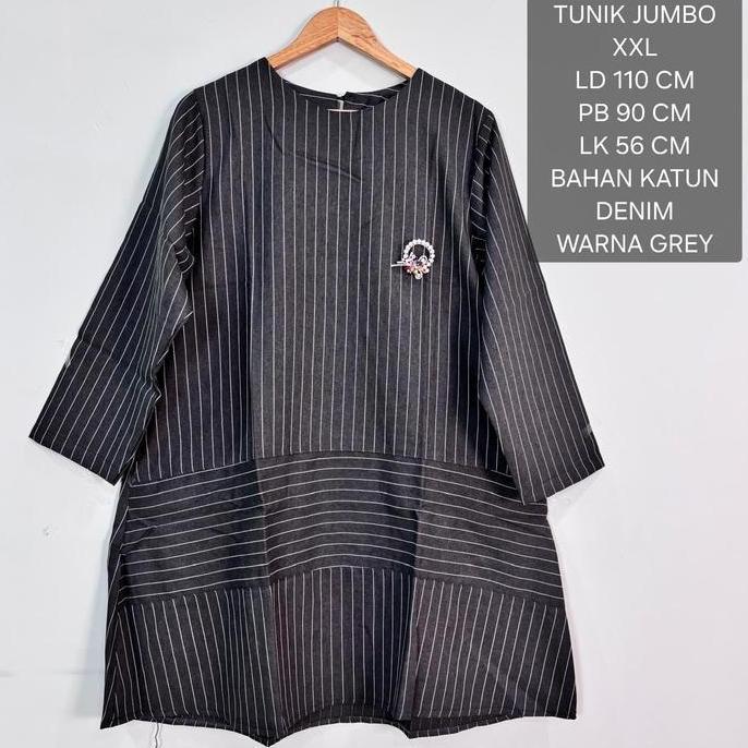 Tunik Jumbo Ld 110 Cm Motif Garis Kekinian Terlaris