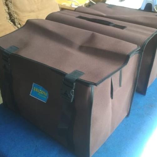 Tas Motor Kurir Jumbo Kanvas Terpal Tas Bagasi Obrok Pos Sales Barang Bronjong Samping Motor Motorcy