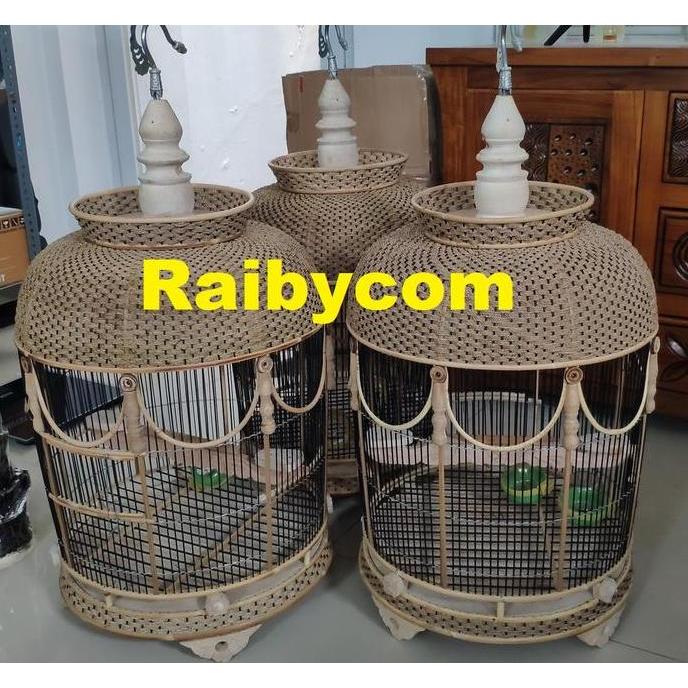 NEW - KANDANG BURUNG PERKUTUT ROTAN MODEL RAJUT SANGKAR KUTUT ANYAMAN LOKAL