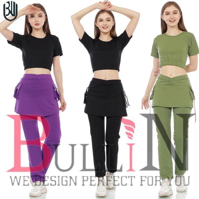 NEW - BULLIN | CBRK Celana senam rok kantong jumbo dan standar / celana rok kantong olahraga wanita 