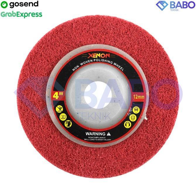XENON Non Woven Pad 4 inch Merah - Mata Gurinda Poles Non Woven