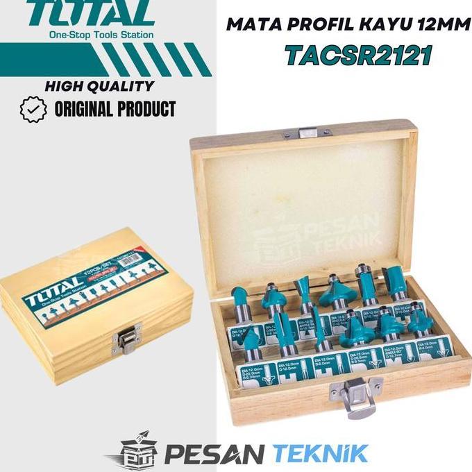TOTAL TACSR2121 mata profil kayu besar Router Bits Set 12mm