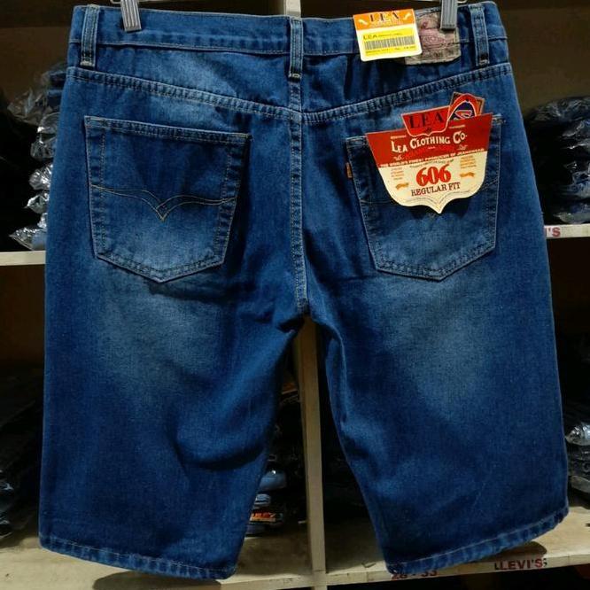 Celana Jeans Pendek Pria Lea 606 Original Denim Retro Standar Distro