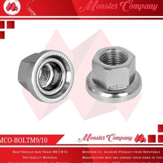 PROMO - Monster Co Track Bike Bolt Baut Hub Depan Belakang Fixed Gear Fixie M0 M10 M3/8