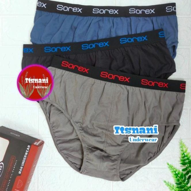 Cd Pria Sorex M 3007 Katun Karet Boxer Isi 3Pcs | Celana Dalam Cowok Sorek Berkualitas