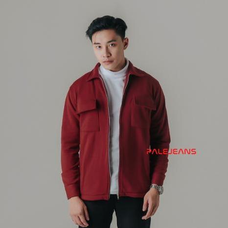 Shacket Jacket Zipper Pria / Shacket Fleece Resleting / Jacket Shacket.
