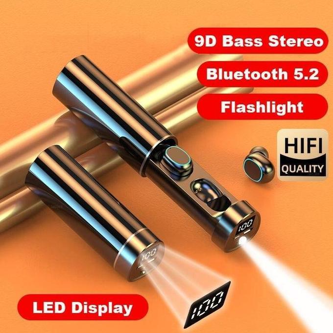 N21 headset Bluetooth Earphone With Flashlight TWS Wireless Earbuds Touch Control Stereo