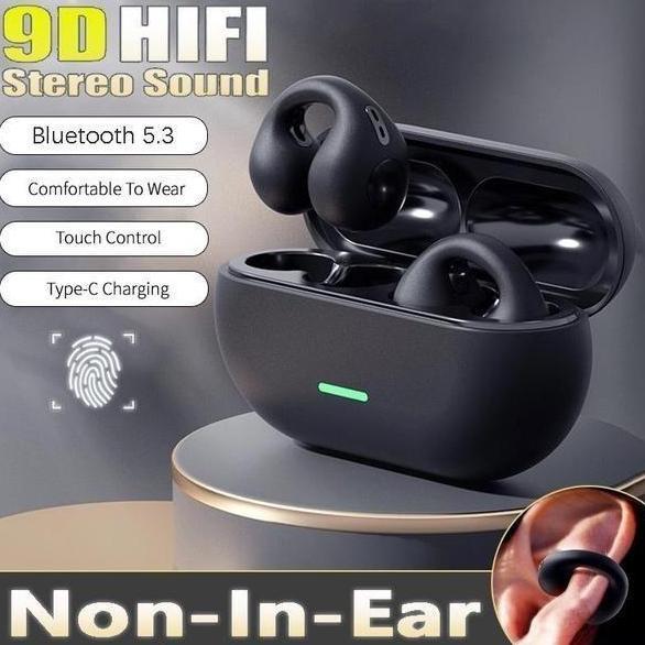 Earphone Bluetooth Konduksi Tulang Anting-Anting Headphone Nirkabel Headset Tahan Air TWS Earbud T75