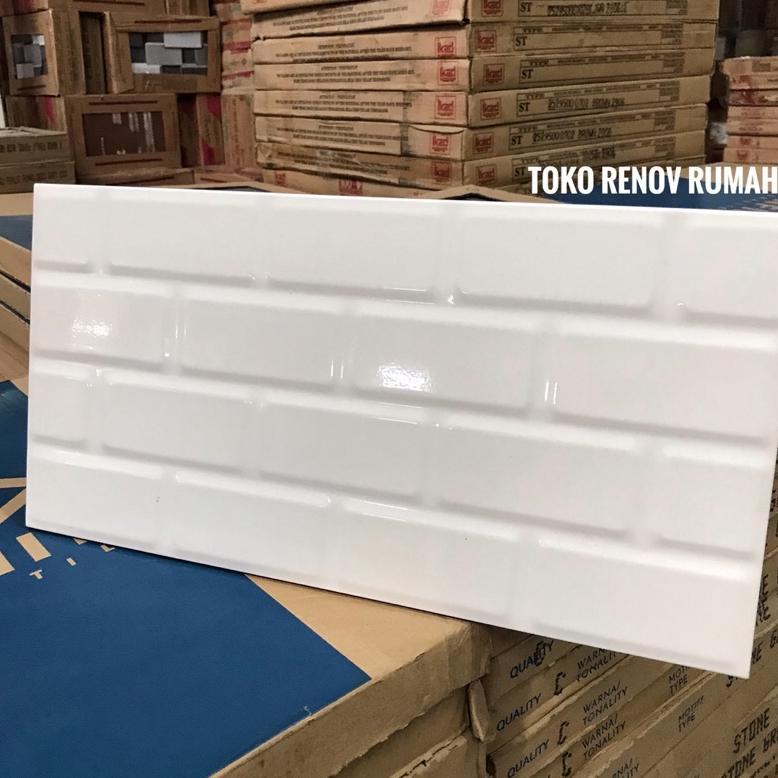 KERAMIK 25X50 KERAMIK DINDING KERAMIK BATA KILAP (GLOSSY-TIMBUL)/ keramik dinding kamar mandi/ keram