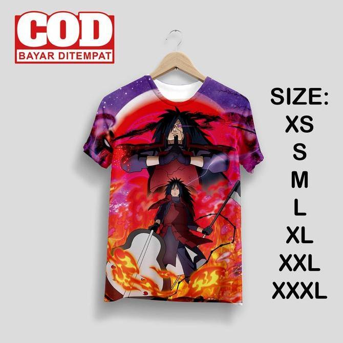 Kaos FullPrint Naruto crew new | Kaos AOP Itachi Madara Pain Kakashi | Anime