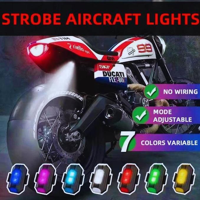 Lampu Strobo Led Motor Mobil Drone / Lampu Strobo Mini 7 Warna Led Drone Strobe Light