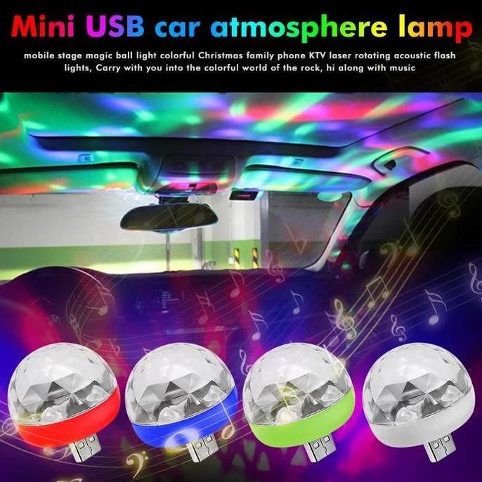 Lampu Led Kabin Disco Proyektor Cahaya Sensor Cahaya Mini Usb RGB