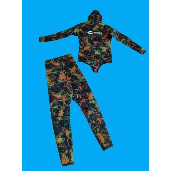 Cowfish 5Mm Wetsuit Setelan Camo Scuba Diving Neoprene Stealth Mkw-1802