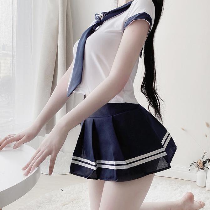 Lingerie Sexy Hot Seragam Cosplay Kostum Seragam Set Sekolah Jepang Sexy A2520