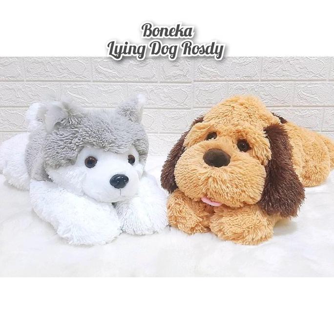 Boneka Lying Dog Rasfur Dog Rigol Cute Dog Rosdy