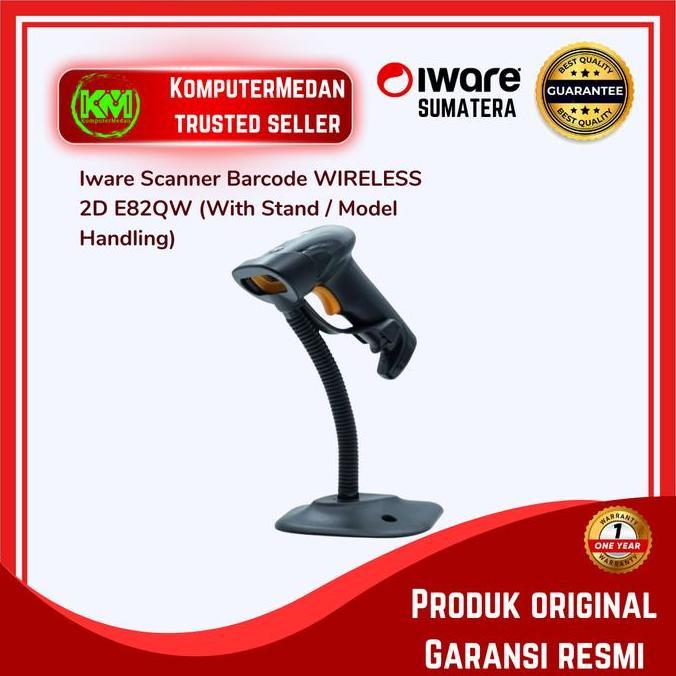 Iware Scanner Barcode WIRELESS 2D E82QW (With Stand / Model Handling)