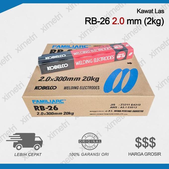 Miliki Kawat Las Rb 26 2.0 Mm ( 2Kg ) Kobe Steel/ Las Elektroda Rb26 2,0 Mm