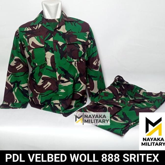 Baju Pdl Velbed Woll Sritex 888 Tni Pakaian Tentara Seragam Loreng