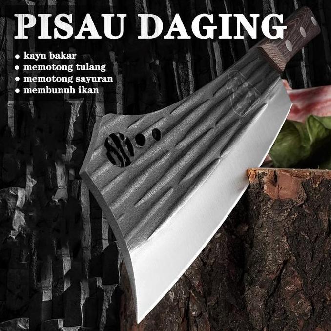 pisau Daging pisau Koki pisau baja Premium pisau Dapur Super Tajam Unik Garis-Garis Kitchenware pisa