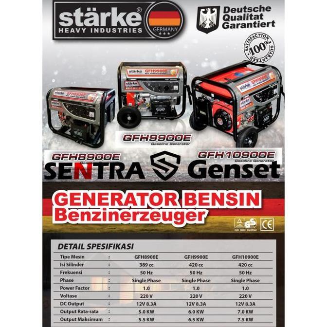 Genset Bensin 5000 5500 Watt Starke Gfh 8900E