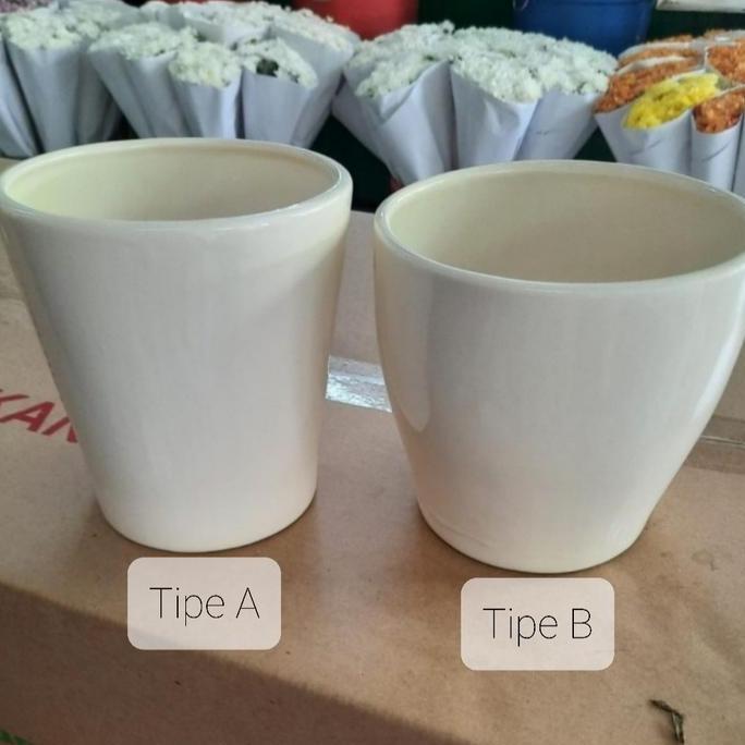 Pot keramik/ vas bunga untuk 1 pohon anggrek bulan