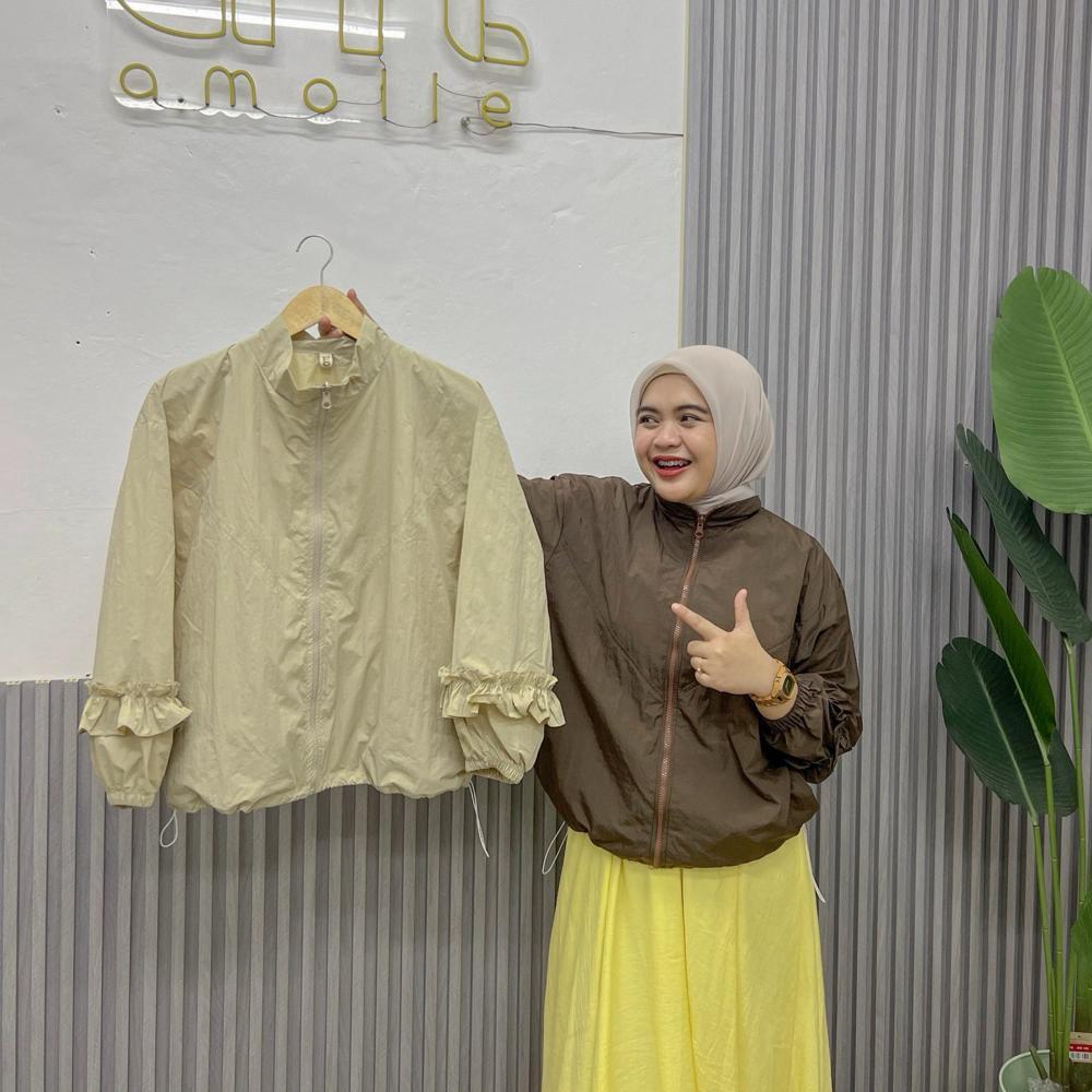 Jaket Parasut Wanita Lucu Olahraga Premium Size S L XL (Araiten Parasut Jaket)