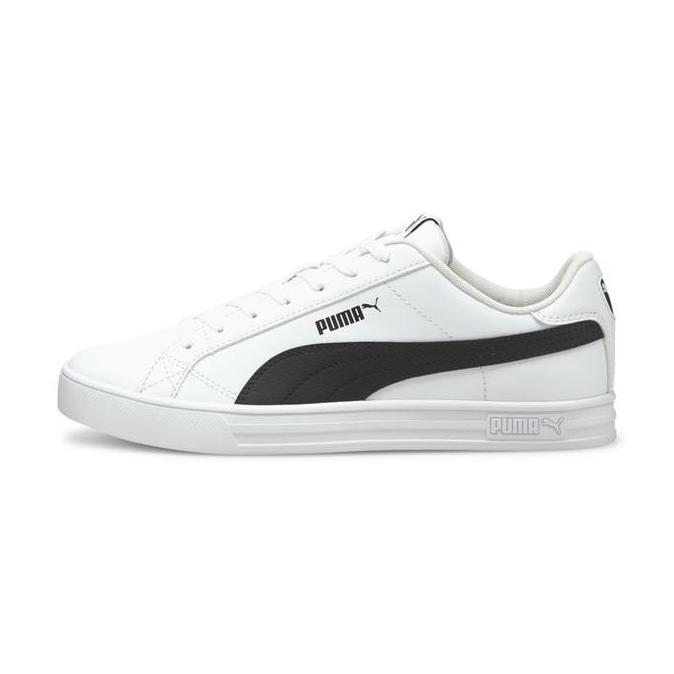 PUMA Sepatu Training Smash Vulcanised V3 Low White-Black