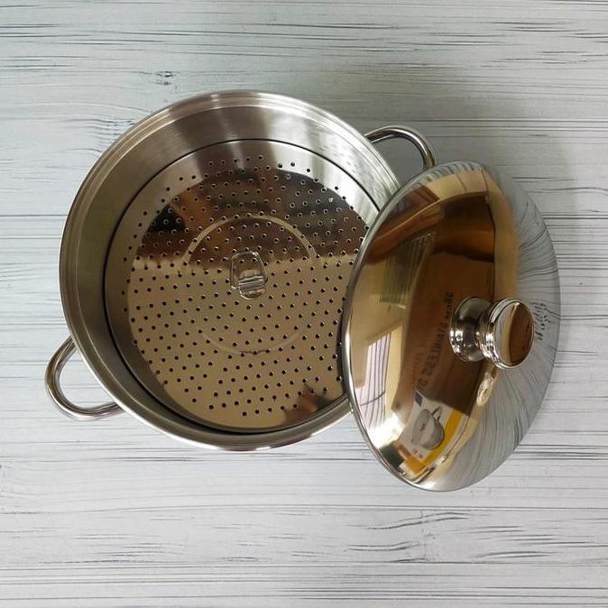BIMA PRIMA LANGSUNG HIGH POT STEAMER STAINLESS STEEL set empat Kitchenware