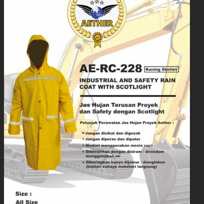 Jas Hujan Mantel Kuning Skotlet AETHER / Jas Hujan Mantel Kuning