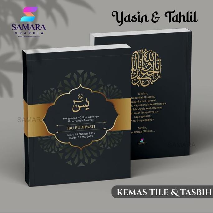 PAKET 10 PCS Buku Yasin dan tahlil custom Souvenir tahlilan lengkap foto almarhum 40 hari 100 1000 h