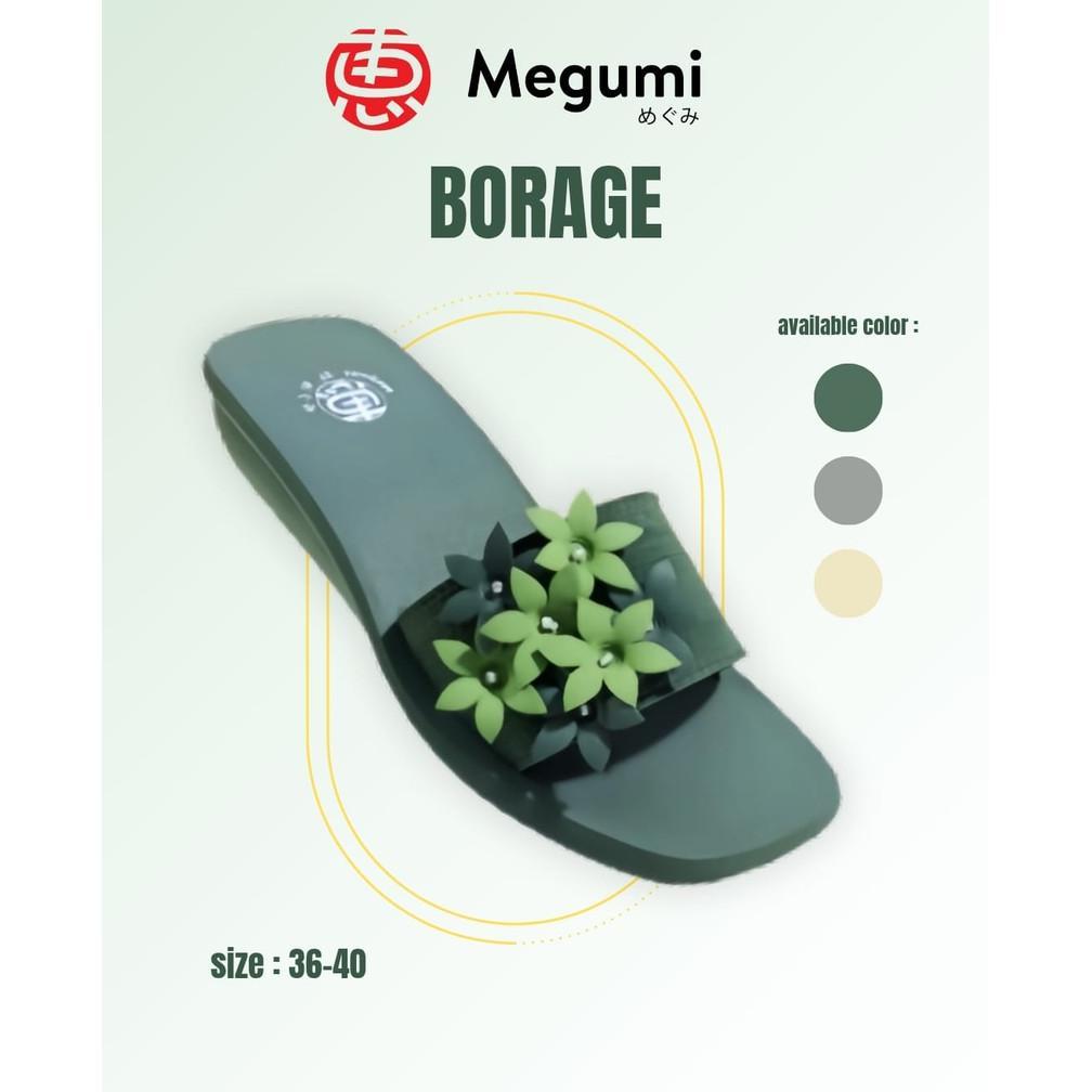 Terlaris Sandal Wanita Megumi Selop Wedges Borage EVA