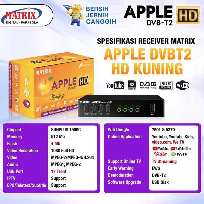 STB DIGITAL MATRIX APPLE DVB-T2 HD KUNING
