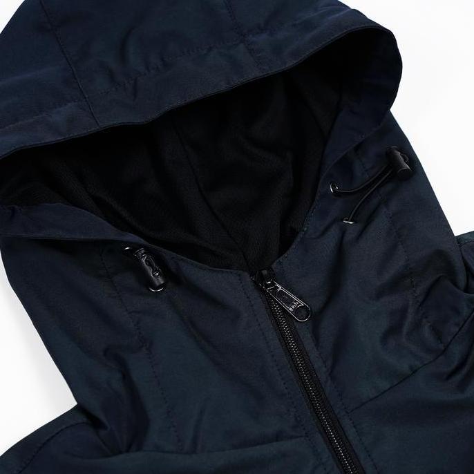 Promo Gigg -  Bloop - Jacket Parasut Cowok Navy - Jaket Waterproof Outdoor - Jaket Hoodie Nylon Pria