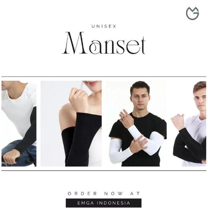 Manset Tangan Pria Wanita Emga MT1K Panjang Polos Pelindung Lengan Pendek Arm Sleeves Uni Muslimah M