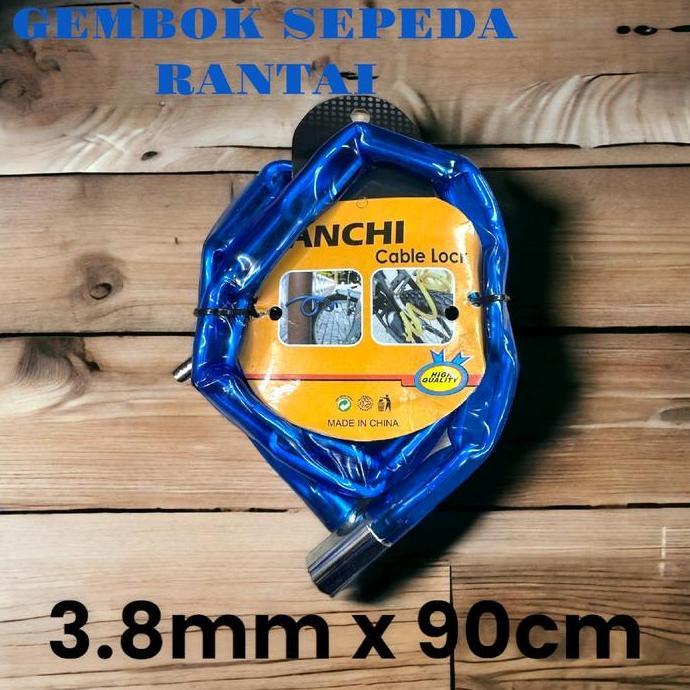 KUNCI SEPEDA RANTAI BESAR LAPIS PLASTIK 3.8MM*90CM