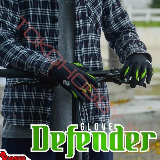 Sarung Tangan Sepeda MTB Seli Road Touch Screen Avelio Defender Hijau