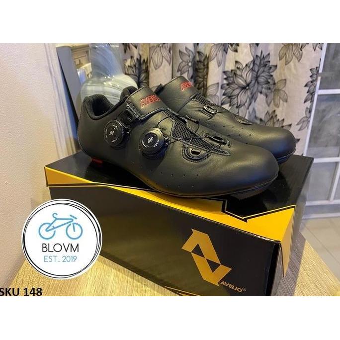 Sepatu sepeda carbon avelio roadbike Hitam