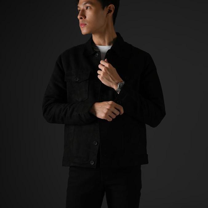 Promo Heymale Suede Trucker Jacket Jaket Pria