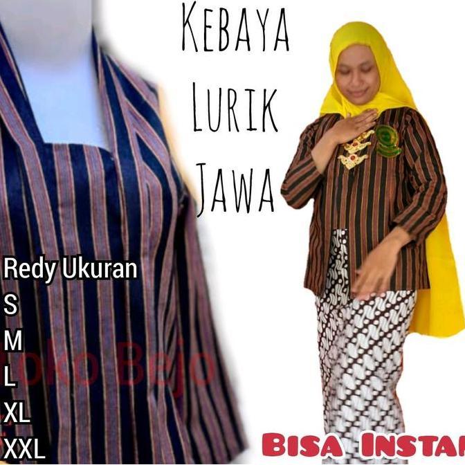 Baju Kebaya Lurik Perempuan Pakaian Adat Jawa Ukuran Dewasa