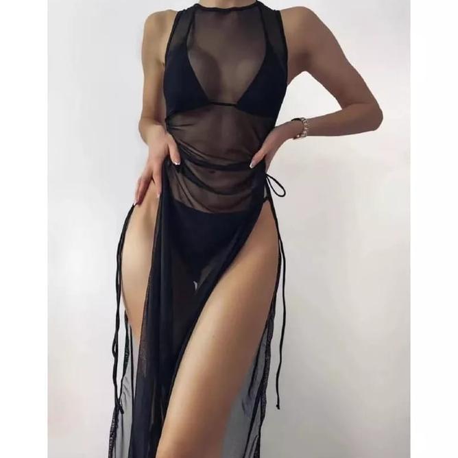 Maggie Bikini Set + Cover Up Dress Outer Woman Premium / Baju Renang Bali / Korean Swimwear / Beachw