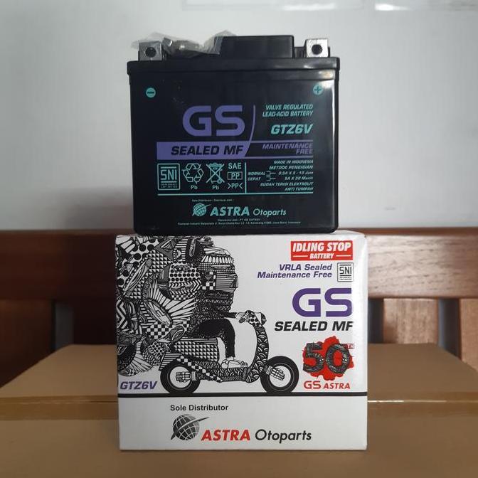 Aki Motor Honda Scoopy, Scoopy Donat GTZ6V GS Astra Original Aki Kering Terlaris