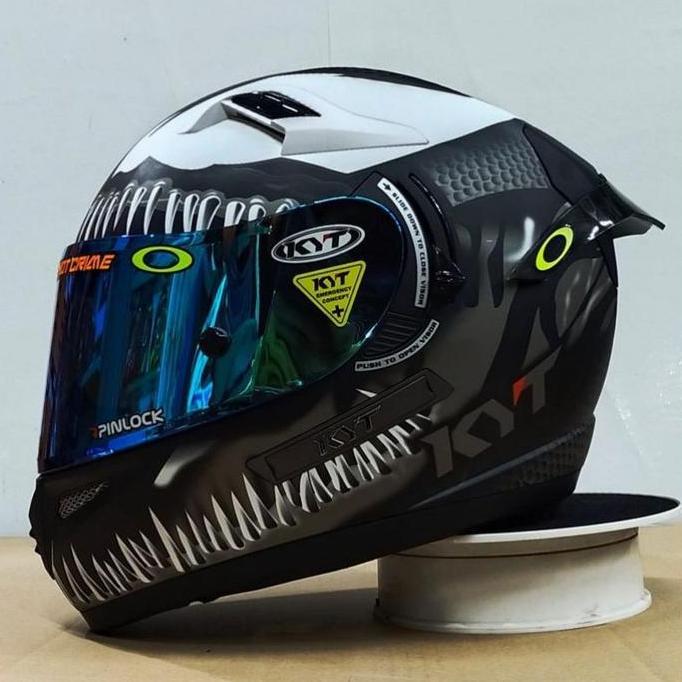 HELM KYT FULL FACE KYT K2 RIDER VENOM GUNMETAL DOF PAKET GANTENG Terlaris