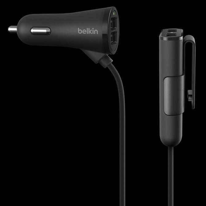 BELKIN ROAD ROCKSTAR 4-USB PORTS FRONT N BACKSEAT CHARGING 7.2 AMP