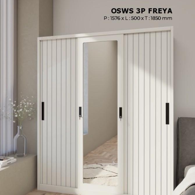 New Lemari Besi 3 Pintu Sliding Jumbo Olympic