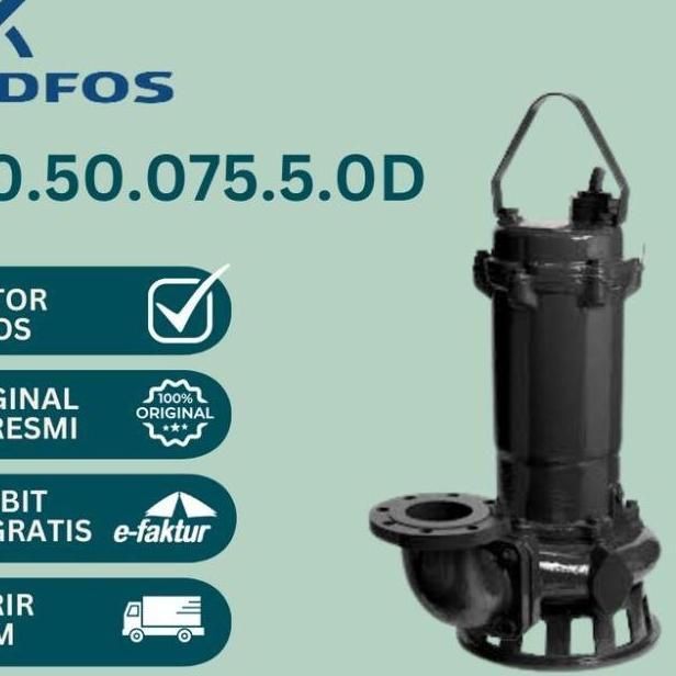 Grundfos pompa celup 2" 0.75kw 380v / DPK 10.50.075.5.OD SUBMERSIBLE SEWAGE WATER PUMP/POMPA LIMBAH-
