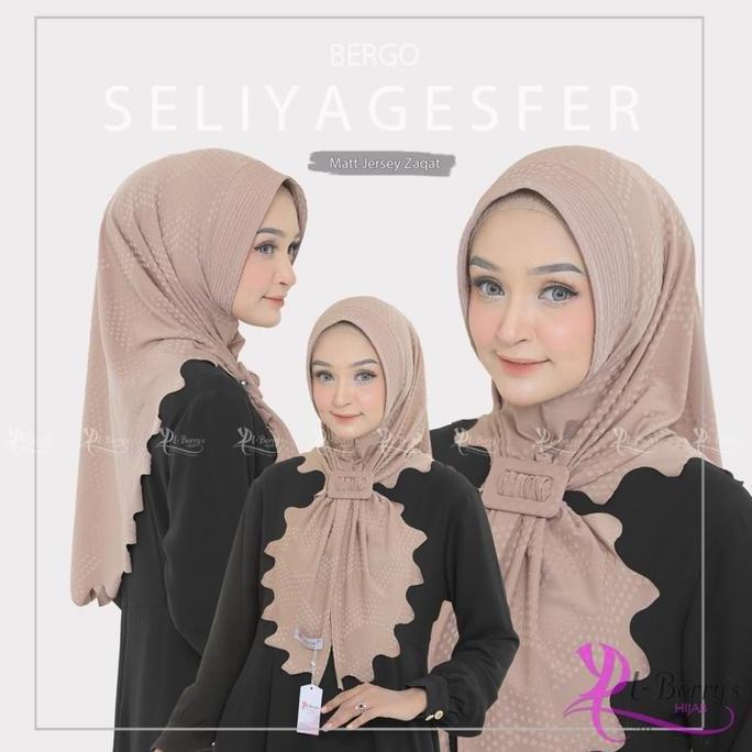 Elzia Hijab - Hijab Seliya Gesper Bahan Jersey Zaqat Hijab Modern Lasercut Modis By El-Berrys Hijab
