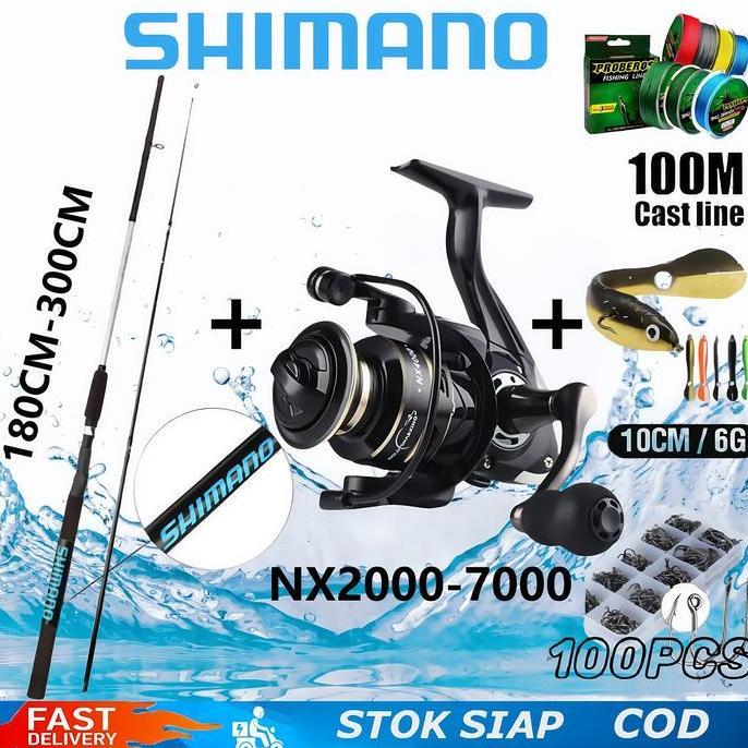 elimasanuk - joran pancing shimano baru 2025 | reel nx2000-7000 + serat karbon 1.8-3.0m