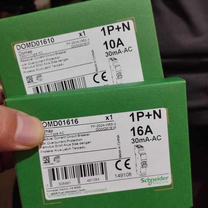 Murah elcb rccb rcbo slim domae schneider 6a 10a 16a 20a c6 c10 c16 c20 Non COD